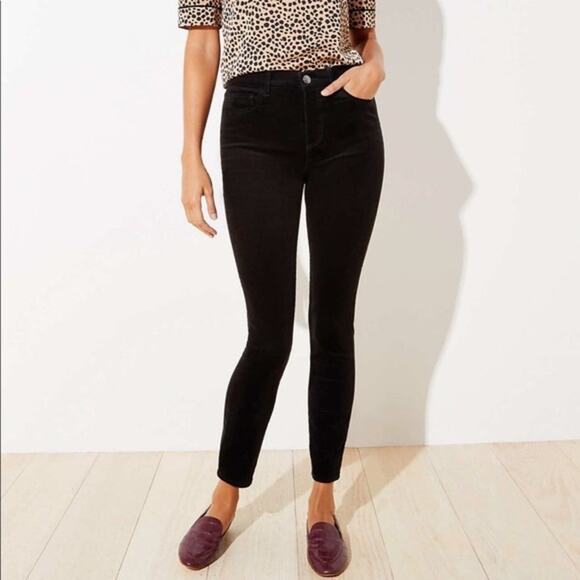 Ann Taylor Loft Black Corduroy Modern Skinny 5-Pocket Pants - Picture 1 of 8